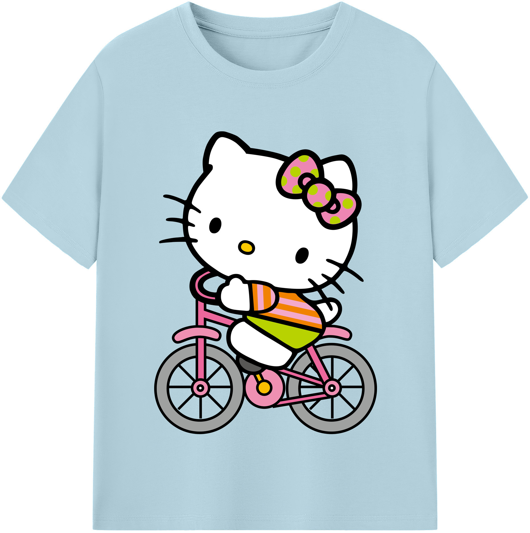 （画像用） Hello Kitty ハローキティ 綿100％半袖Tシャツ（フロントプリント）